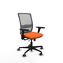 PIQUERAS Y CRESPO Silla de oficina Haches con mecanismo Sincro/Traslack, Tela Naranja y Malla Gris