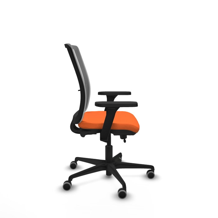 PIQUERAS Y CRESPO Silla de oficina Haches con mecanismo Sincro/Traslack, Tela Naranja y Malla Gris