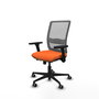 PIQUERAS Y CRESPO Silla de oficina Haches con mecanismo Sincro/Traslack, Tela Naranja y Malla Gris