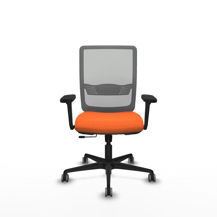 PIQUERAS Y CRESPO Silla de oficina Haches con mecanismo Sincro/Traslack, Tela Naranja y Malla Gris