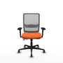 PIQUERAS Y CRESPO Silla de oficina Haches con mecanismo Sincro/Traslack, Tela Naranja y Malla Gris