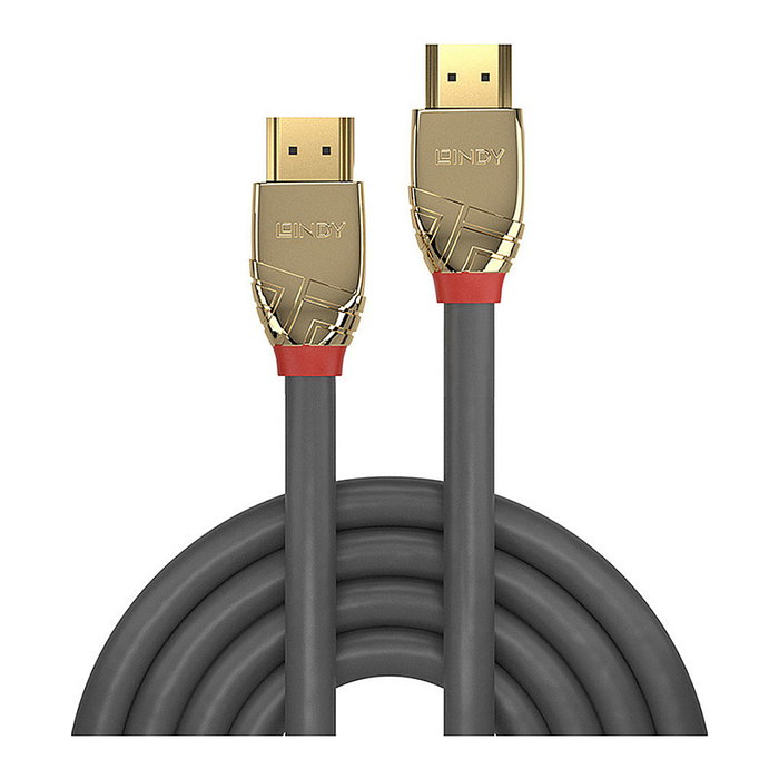 LINDY Cable HDMI Ultra High Speed 2m 37602 4K 8K 120Hz 48Gbps 2.1 Gris, Conectores Dorados