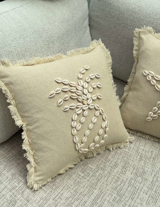 Aberto Design DEN005 Funda de Cojín Beige 43x43 cm 50% Algodón 50% Concha Marina Aberto Design DEN005 Funda de Cojín Beige 43x43 cm 50% Algodón 50% Concha Marina