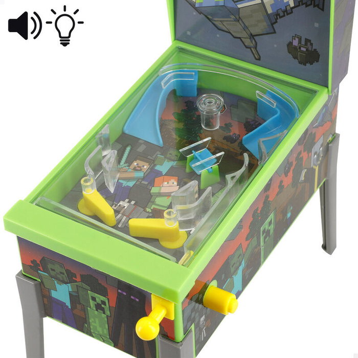 Mojang Studios - Mini Arcade Pinball Minecraft con luces y sonidos, para +3 años