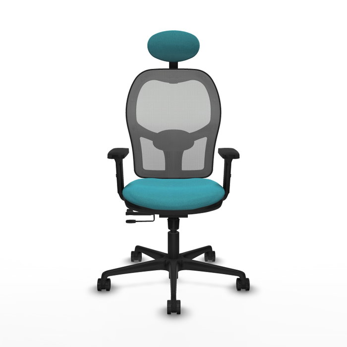 PIQUERAS Y CRESPO Silla de oficina Jorquera con mecanismo Sincro/Traslack, Turquesa y Gris