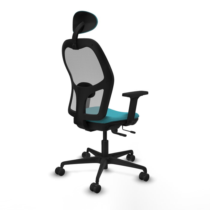 PIQUERAS Y CRESPO Silla de oficina Jorquera con mecanismo Sincro/Traslack, Turquesa y Gris