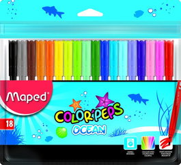 Rotulador Fibra Maped Color´Peps Ocean Estuche De 18