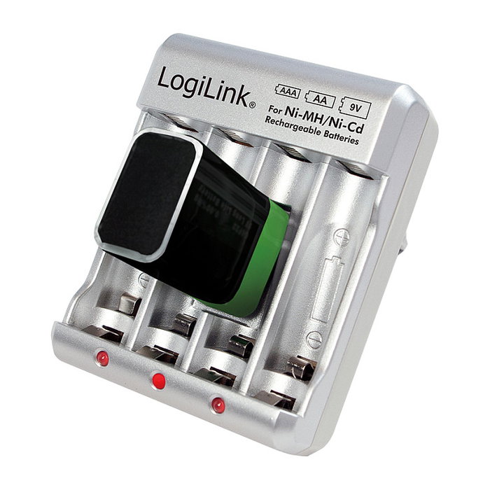 LogiLink Cargador de Baterías para 4x AA o 4x AAA y 1x 9V LogiLink Cargador de Baterías para 4x AA o 4x AAA y 1x 9V