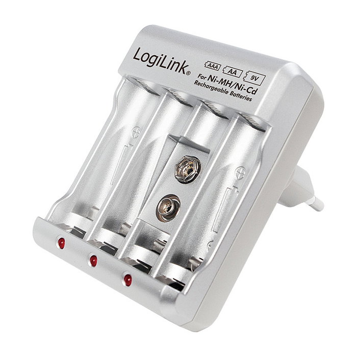 LogiLink Cargador de Baterías para 4x AA o 4x AAA y 1x 9V LogiLink Cargador de Baterías para 4x AA o 4x AAA y 1x 9V