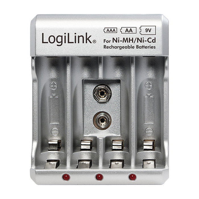 LogiLink Cargador de Baterías para 4x AA o 4x AAA y 1x 9V LogiLink Cargador de Baterías para 4x AA o 4x AAA y 1x 9V