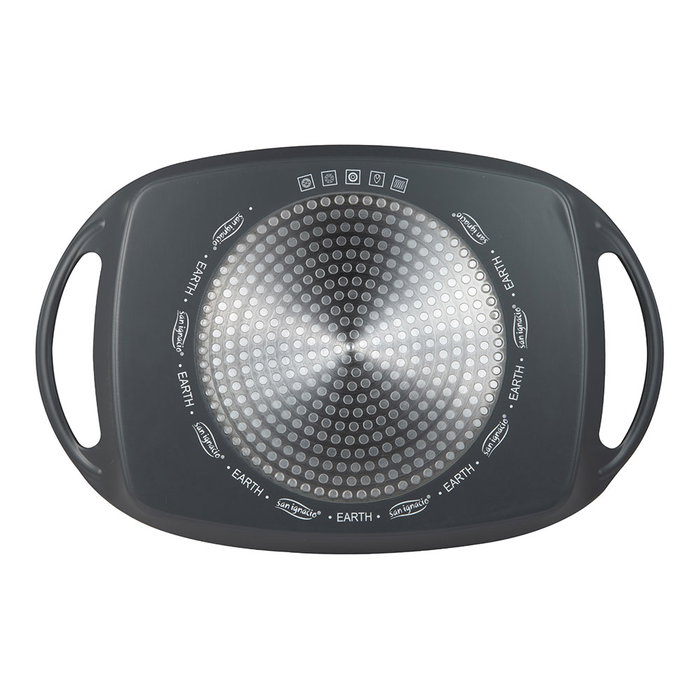 San Ignacio Asador de Aluminio Forjado para Inducción Earth Grey, 36.9 x 24.6 cm, Antiadherente PPG Fusion