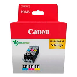 Canon Tinta Ecopack Tricolor CLI-521 para Pixma Ip 3600-4700, Mp 540-550-560-620-630-640-980-990, Mx 860-870