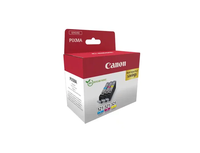 Canon CLI-521 Multipack de Cartuchos de Tinta (Cian, Magenta, Amarillo) Original Canon CLI-521 Multipack de Cartuchos de Tinta (Cian, Magenta, Amarillo) Original