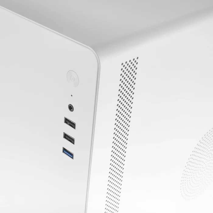 Tacens ENSIS Caja PC Torre Media ATX - Estructura Metálica, Color Blanco, 1 Ventilador 120mm, 7 Ranuras, Soporte GPU 310mm, 3 Bahías 3.5", 3 Bahías 2.5", USB 3.0