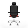 PIQUERAS Y CRESPO Silla de oficina Mardos Naranja oscuro/Negro con mecanismo Sincro/Traslack, brazos 3D y cabecero 2D