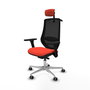 PIQUERAS Y CRESPO Silla de oficina Mardos Naranja oscuro/Negro con mecanismo Sincro/Traslack, brazos 3D y cabecero 2D