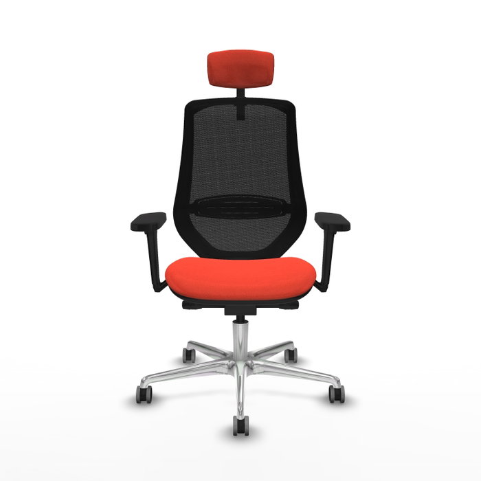 PIQUERAS Y CRESPO Silla de oficina Mardos Naranja oscuro/Negro con mecanismo Sincro/Traslack, brazos 3D y cabecero 2D