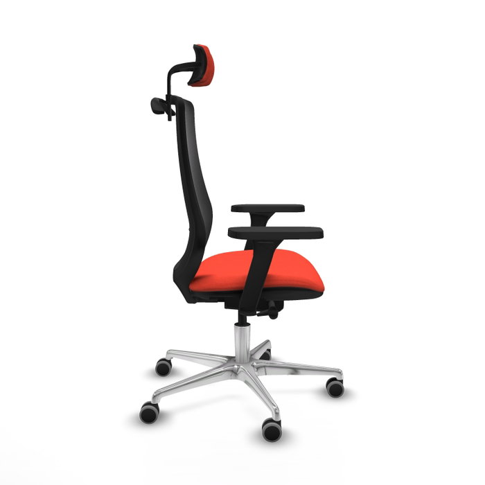 PIQUERAS Y CRESPO Silla de oficina Mardos Naranja oscuro/Negro con mecanismo Sincro/Traslack, brazos 3D y cabecero 2D
