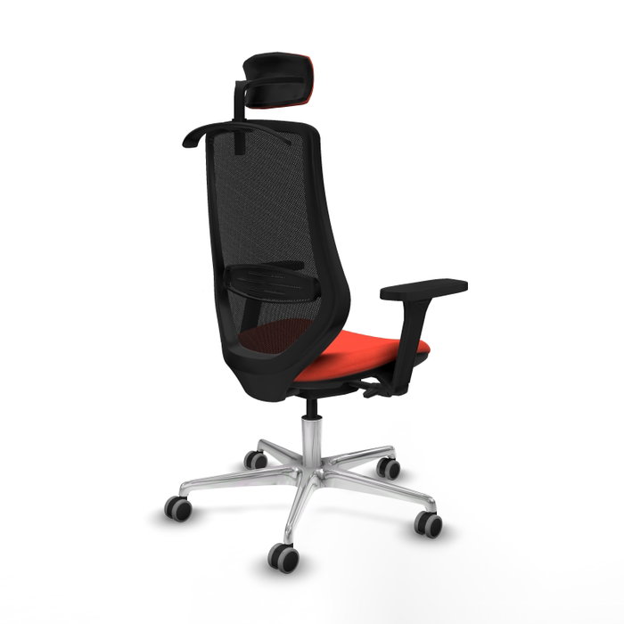 PIQUERAS Y CRESPO Silla de oficina Mardos Naranja oscuro/Negro con mecanismo Sincro/Traslack, brazos 3D y cabecero 2D