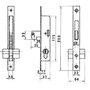 LINCE Cerradura 5582n para Puerta Corredera con Gancho 17 mm