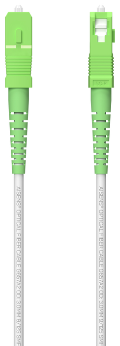 Aisens Latiguillo de Fibra Óptica G657A2 9/125 SMF SC/APC-SC/APC 80m Blanco