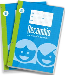 LAMELA Recambio de 100 hojas Folio cuadrovía 5 mm para 4 anillas