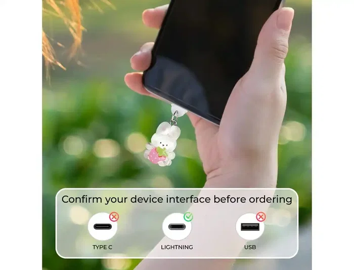 Wondee Charm Funny Protege y Decora tu Móvil con Conejito Blanco, Protege Puerto de Carga Tipo-C/Lightning del Polvo, Accesorio y Charm para Smartphone, Blanco Wondee Charm Funny Protege y Decora tu Móvil con Conejito Blanco, Protege Puerto de Carga Tipo-C/Lightning del Polvo, Accesorio y Charm para Smartphone, Blanco