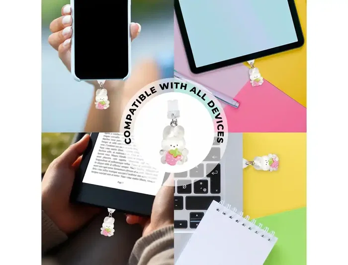 Wondee Charm Funny Protege y Decora tu Móvil con Conejito Blanco, Protege Puerto de Carga Tipo-C/Lightning del Polvo, Accesorio y Charm para Smartphone, Blanco Wondee Charm Funny Protege y Decora tu Móvil con Conejito Blanco, Protege Puerto de Carga Tipo-C/Lightning del Polvo, Accesorio y Charm para Smartphone, Blanco