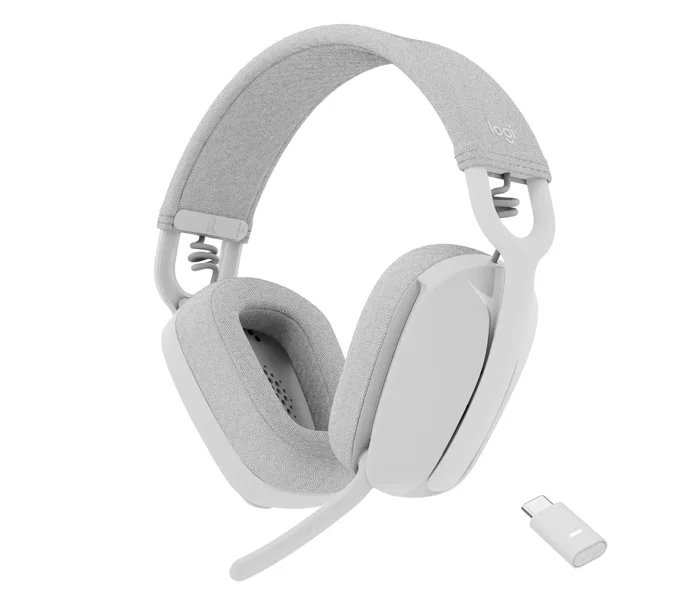 Logitech 981-001171 Auriculares Logitech Zone Vibe Wireless Bluetooth Diadema Inalámbricos Blanco para Llamadas y Música, Optimizados para Microsoft Teams