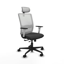 PIQUERAS Y CRESPO Silla de oficina Haches con mecanismo Sincro/Traslack Gris y Blanco