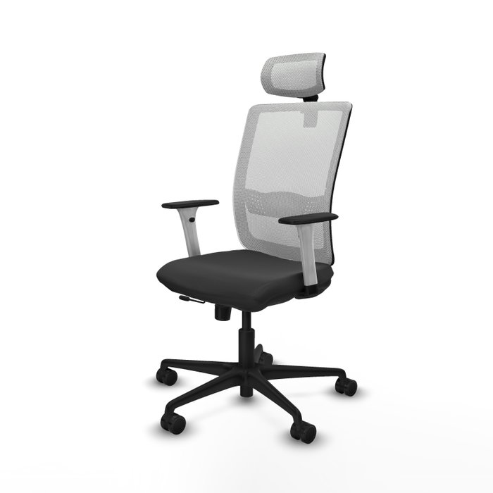 PIQUERAS Y CRESPO Silla de oficina Haches con mecanismo Sincro/Traslack Gris y Blanco