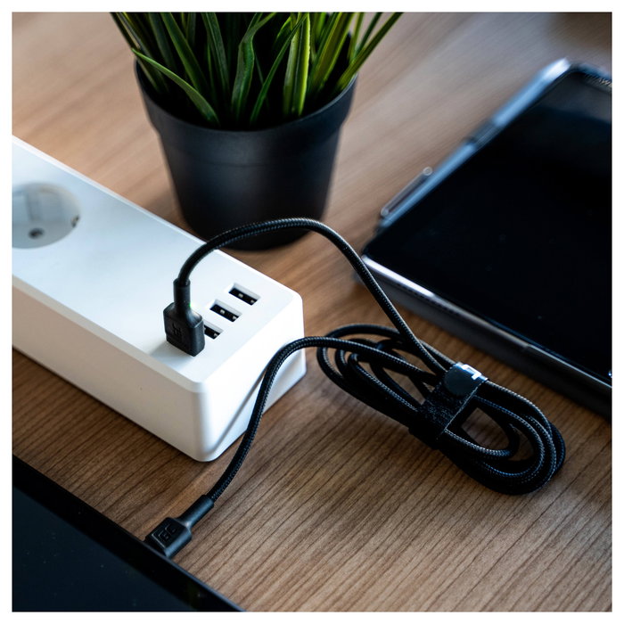 Green Cell Cable USB-A a USB-C con iluminación LED 1,2m Negro KABGC06