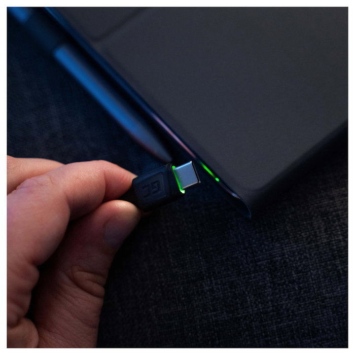 Green Cell KABGC06 - Cable de Carga USB 3.0 A a USB-C de 1.2m, Negro con Indicador LED Verde, 480 Mbit/s