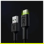 Green Cell KABGC06 - Cable de Carga USB 3.0 A a USB-C de 1.2m, Negro con Indicador LED Verde, 480 Mbit/s