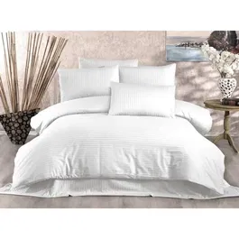 Juego de Cama con Funda Nórdica 220x240 cm y 2 Fundas de Almohada 60x60 cm, 70% Poliéster 30% Algodón, Blanco - ASI8683743939350