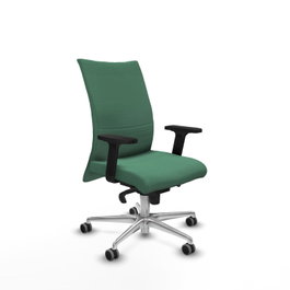 PIQUERAS Y CRESPO Silla Albacete confidente Verde esmeralda con mecanismo Sincro y Base aluminio