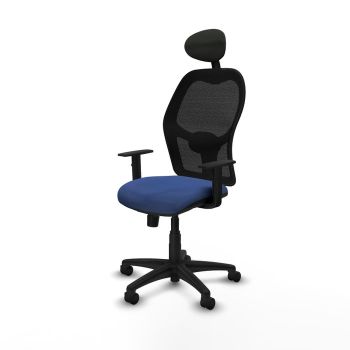 PIQUERAS Y CRESPO Silla de oficina Alocén, Mecanismo Sincro, Azul marino/Negro