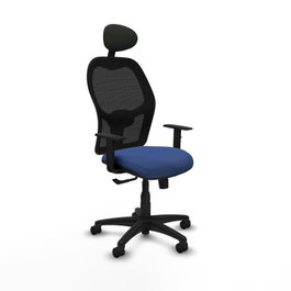 PIQUERAS Y CRESPO Silla de oficina Alocén, Mecanismo Sincro, Azul marino/Negro