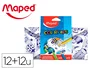 Maped Set para Colorear 12 Rotuladores Long Life + 12 Lápices Strong, Estuche de Tela