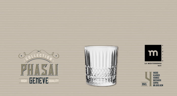 La Mediterranea Vaso Phasai Geneve 350ml de 24 unidades