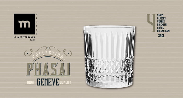 La Mediterranea Vaso Phasai Geneve 350ml de 24 unidades