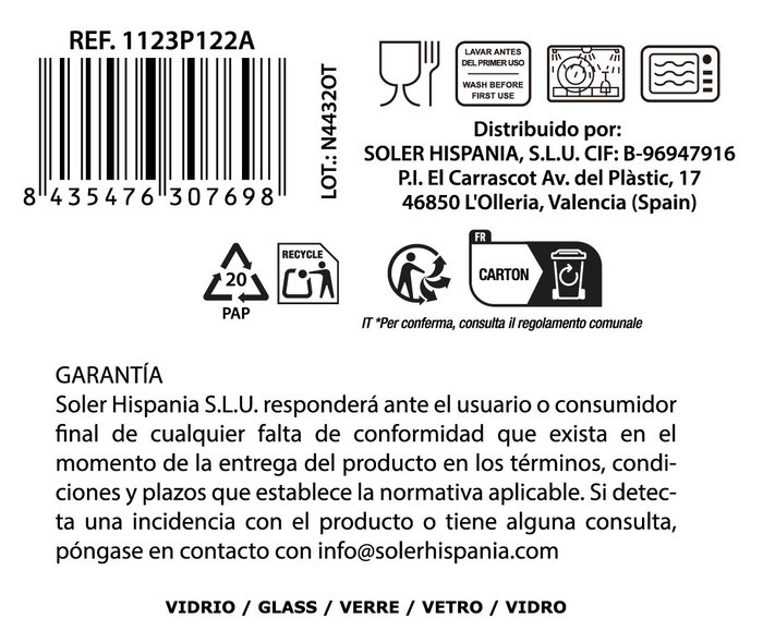 La Mediterranea Vaso Phasai Geneve 350ml de 24 unidades