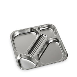 ISOGONA Berlin Bandeja Autoservicio 5 Compartimentos Acero Inoxidable 34x34 cm