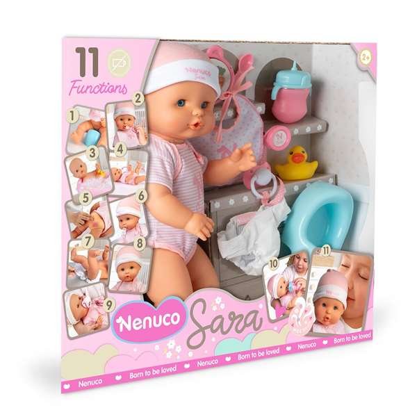 Famosa Muñeco Nenuco Sara 11 funciones 35 cm