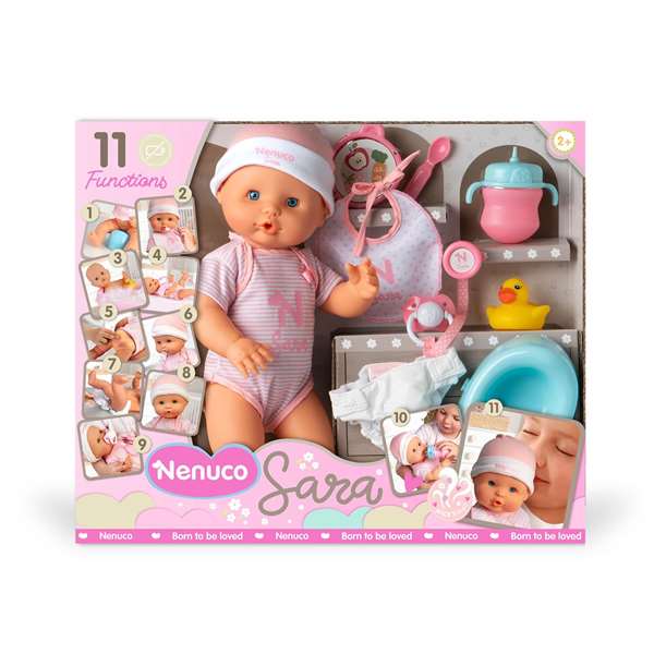Famosa Muñeco Nenuco Sara 11 funciones 35 cm