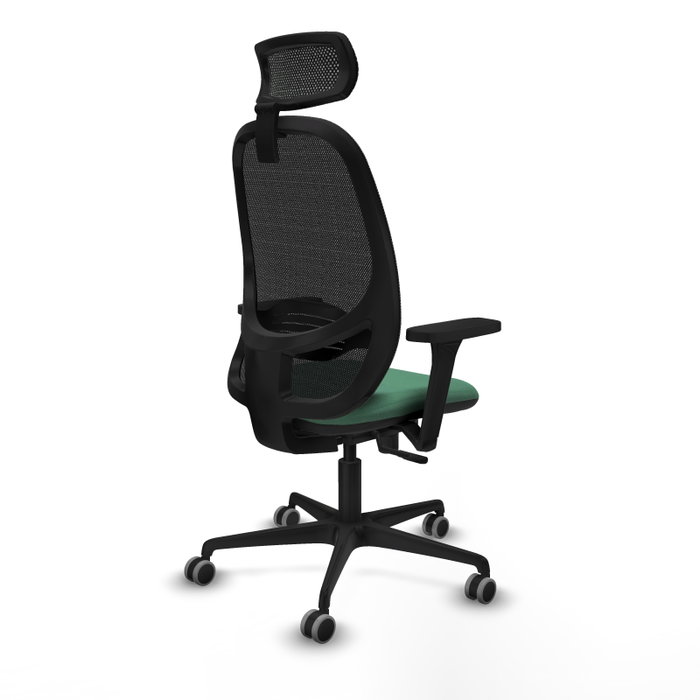 PIQUERAS Y CRESPO Silla de oficina Cilanco con mecanismo Sincro, Verde esmeralda y Negro
