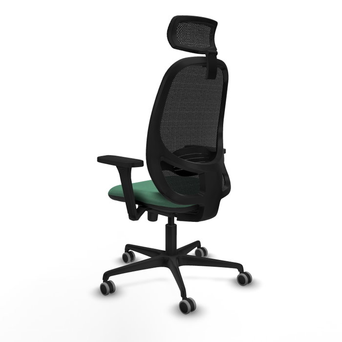 PIQUERAS Y CRESPO Silla de oficina Cilanco con mecanismo Sincro, Verde esmeralda y Negro