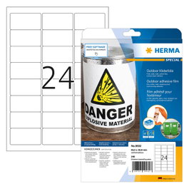 HERMA 9532 Etiquetas A4 Outdoor Blanco 63,5x33,9 mm