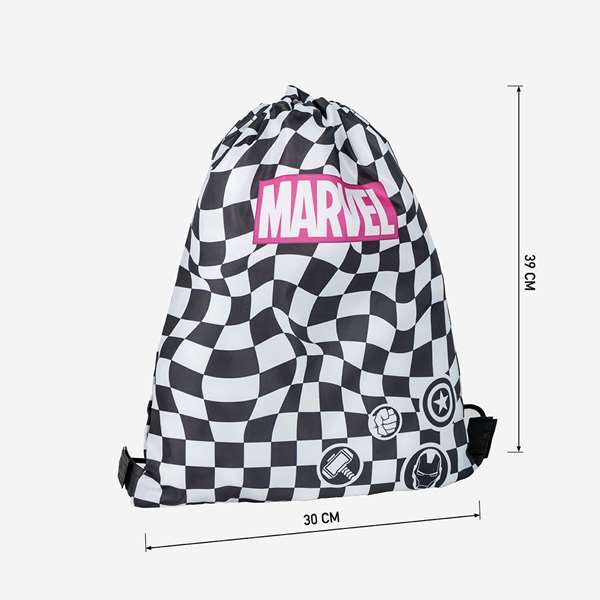 Cerdá Saquito Escolar Marvel, 30 x 39 cm, Bolso Infantil, Negro, Edad Recomendada 8-14 Años Cerdá Saquito Escolar Marvel, 30 x 39 cm, Bolso Infantil, Negro, Edad Recomendada 8-14 Años