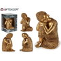GIFTDECOR Buda sentado lateral resina dorado 32cm